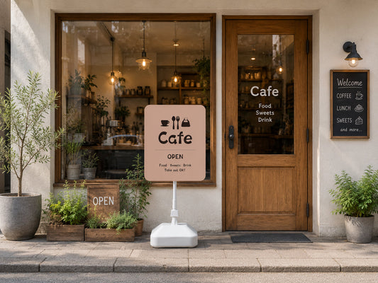 Cafeのあぴまちスタンド看板設置イメージ