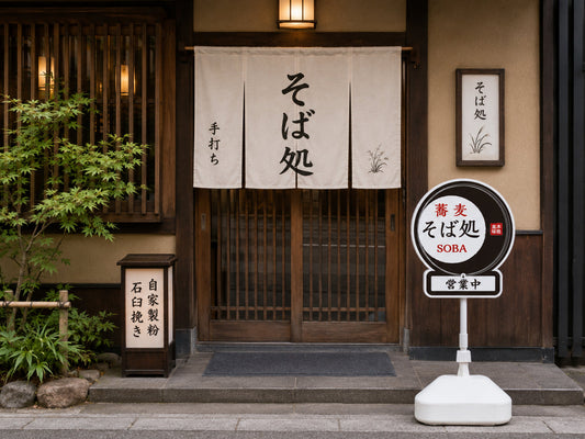 そば店の雰囲気づくりにおすすめ！そばスタンド看板で営業中を分かりやすくアピール