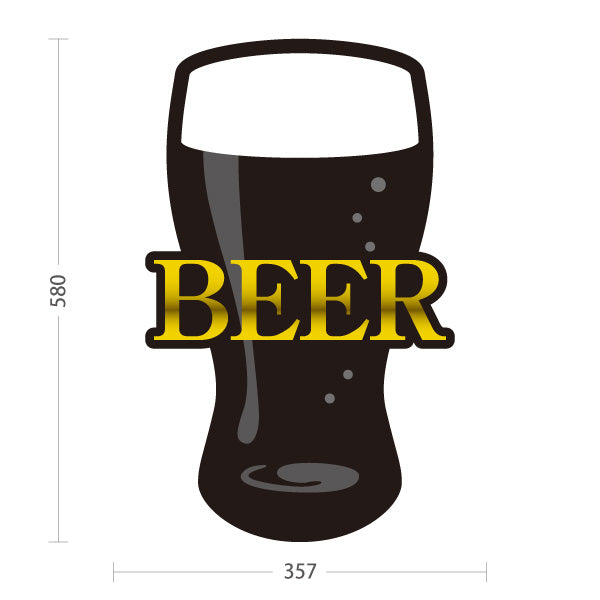 スタンド看板 ノーマルタイプ ビール(黒ビール・BEER) グラスデザイン シックで大人な雰囲気 バー 居酒屋 パブ 店舗前向け 屋外使用可 S-10126-2
