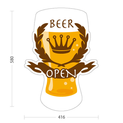 スタンド看板 ノーマルタイプ ビール(生ビール・BEER) 王冠デザイン クラフトビール風 おしゃれカフェ バー 屋台 イベント向け 屋外使用可 S-10126-3