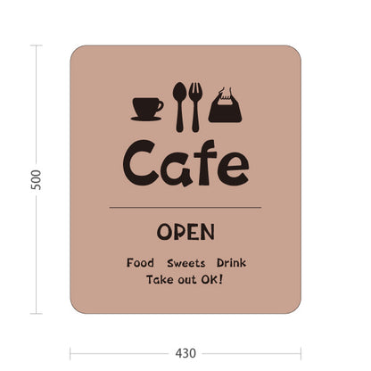 スタンド看板 ノーマルタイプ カフェ(CAFE・COFFEE) ベージュデザイン OPEN テイクアウト可 店舗前向け アルミパネル製 片面・両面選択可 屋外使用可 S-10156-18