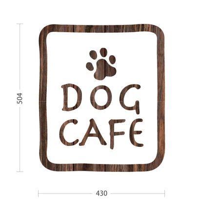 スタンド看板 ノーマルタイプ ドッグカフェ(DOG CAFE) 木目デザイン 店舗前向け アルミパネル製 片面・両面選択可 屋外使用可 S-10156-4