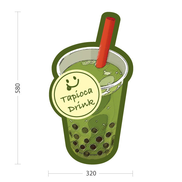 スタンド看板 ノーマルタイプ タピオカドリンク(Tapioca drink) 抹茶風味の甘さが人気 緑デザイン カフェ・店舗前・イベント向け 屋外使用可 S-10159-10