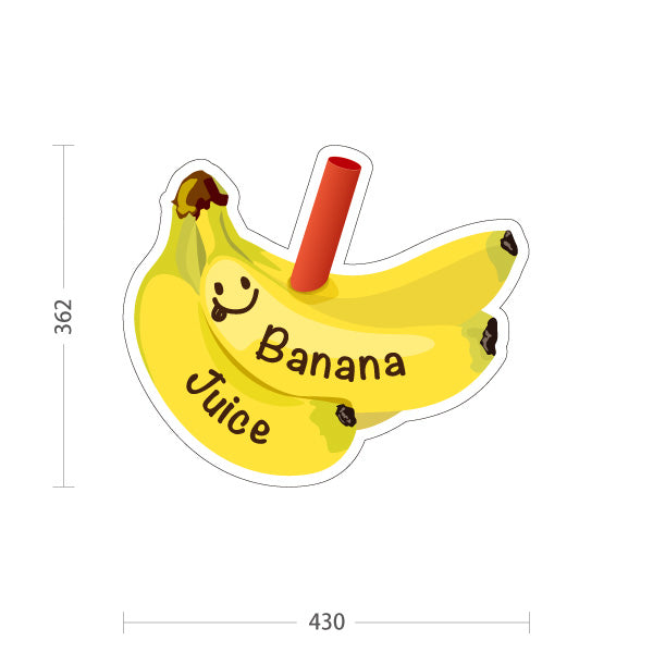 スタンド看板 ノーマルタイプ バナナジュース(Banana juice) 濃厚で甘い飲みごたえ 人気の定番ドリンク 黄デザイン カフェ・キッチンカー向け 屋外使用可 S-10159-13