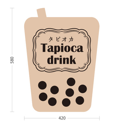 スタンド看板 ノーマルタイプ タピオカドリンク(Tapioca drink) 落ち着いた色味で上品 ベージュデザイン カフェ・屋台・イベント向け 屋外使用可 S-10159-16
