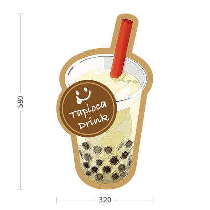 スタンド看板 ノーマルタイプ タピオカドリンク(Tapioca drink) 香ばしい黒糖風味 甘くて濃厚 茶デザイン カフェ・キッチンカー・屋台向け 屋外使用可 S-10159-8