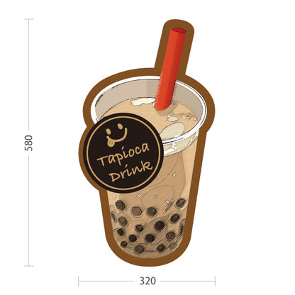 スタンド看板 ノーマルタイプ タピオカドリンク(Tapioca drink) モチモチ食感 優しい甘さ 茶デザイン カフェ・キッチンカー・屋台向け 屋外使用可 S-10159-9
