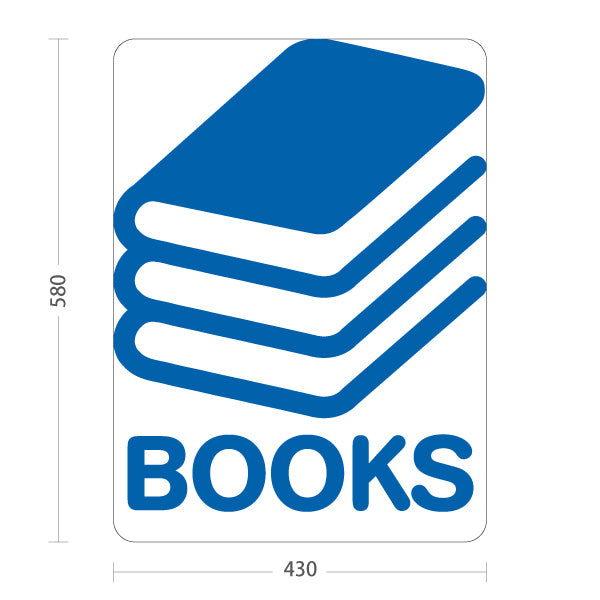 スタンド看板 ノーマルタイプ BOOKS シンプル本マーク デザイン看板 ブルータイプ 書店・古本屋・文具店向け 屋外使用可 S-10273-4