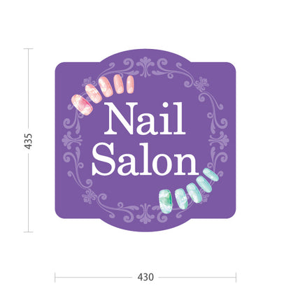 スタンド看板 ノーマルタイプ Nail Salon パープルエレガントデザイン ネイルサロン向け 屋外使用可 S-10332-1
