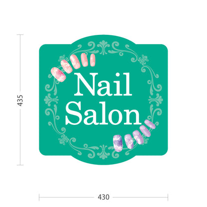 スタンド看板 ノーマルタイプ Nail Salon グリーンエレガントデザイン ネイルサロン向け 屋外使用可 S-10332-2