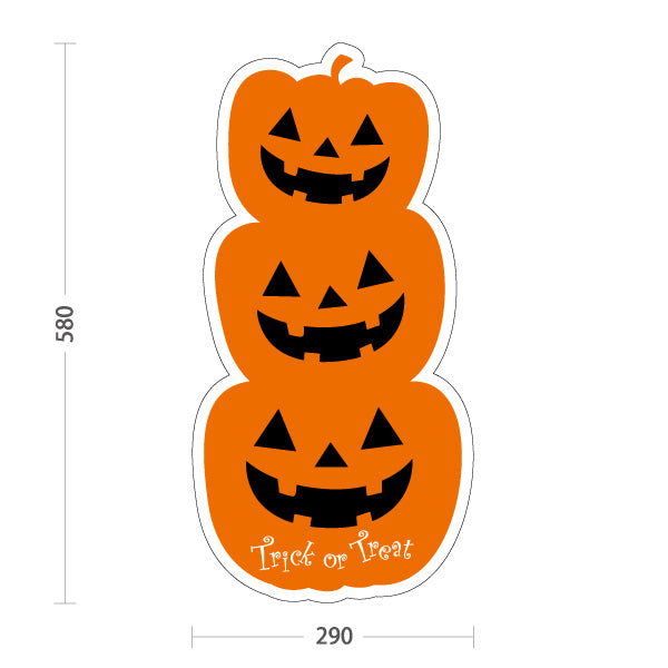 スタンド看板 ノーマルタイプ ハロウィン ジャックオーランタン 3段フェイス Trick or Treat 店舗前・イベント装飾向け 屋外使用可 S-10518-4