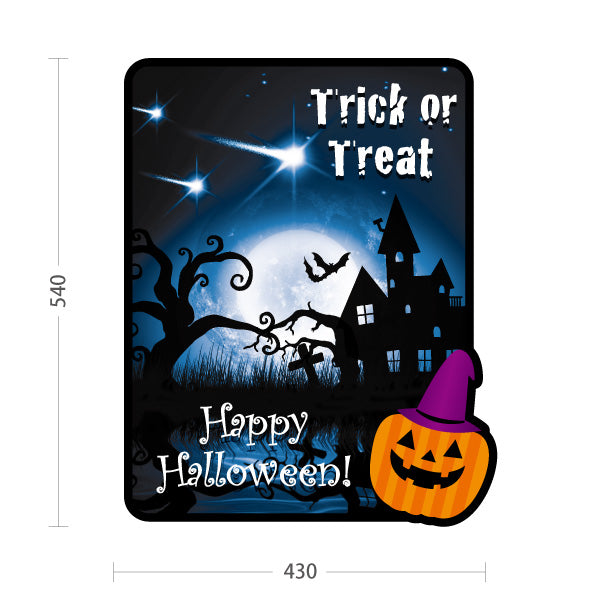 スタンド看板 ノーマルタイプ ハロウィン Trick or Treat 洋館＆夜空モチーフ 星きらめくシックデザイン 店舗前・イベント装飾向け 屋外使用可 S-10518-8