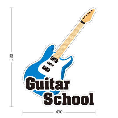 スタンド看板 ノーマルタイプ Guitar School ギタースクール エレキギター 教室案内 ギター教室・音楽教室向け ギター型のポップデザイン ブルータイプ 屋外使用可 S-10712-4