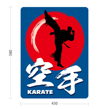 スタンド看板 ノーマルタイプ 空手 KARATE 教室 習い事 練習生募集 生徒募集PR向け 青 屋外使用可 S-10720-2