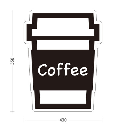 スタンド看板 ノーマルタイプ コーヒー（Coffee）英語表記 モノクロデザイン 店舗前・アイキャッチPR向け 屋外使用可 S-10910-14