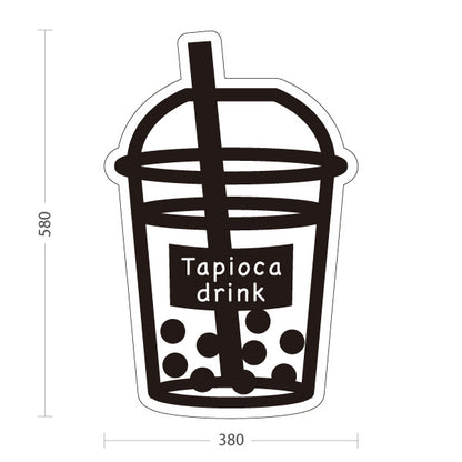 スタンド看板 ノーマルタイプ タピオカドリンク Tapioca drink 英語表記 モノクロデザイン 店舗前・集客PR向け 屋外使用可 S-10910-19