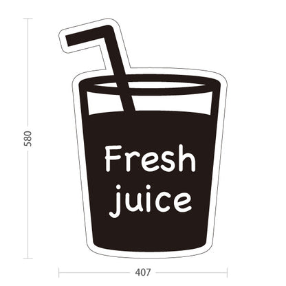 スタンド看板 ノーマルタイプ フレッシュジュース Fresh juice アイキャッチPOP モノクロデザイン 店舗前・集客PR向け 屋外使用可 S-10910-2
