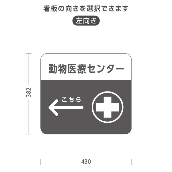 スタンド看板 ノーマルタイプ 動物医療センター 動物病院 動物園 自然公園 施設向け 右向き 左向き 屋外使用可 S-10915-110