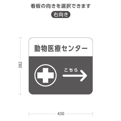 スタンド看板 ノーマルタイプ 動物医療センター 動物病院 動物園 自然公園 施設向け 右向き 左向き 屋外使用可 S-10915-110