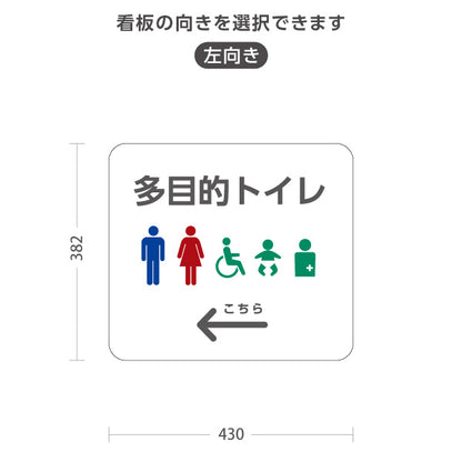 スタンド看板 ノーマルタイプ 多目的トイレ 案内サイン 商業施設・病院向け 右向き 左向き 屋外使用可 S-10915-83