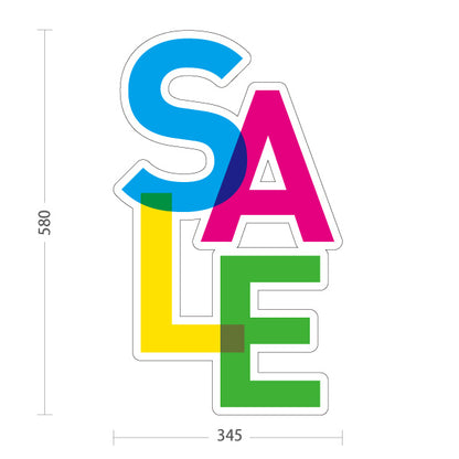 スタンド看板 ノーマルタイプ SALE カラフル文字が目立つ販促デザイン 店舗前・集客PR向け 屋外使用可 S-1095-1