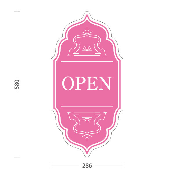 スタンド看板 ノーマルタイプ オープン OPEN おしゃれ エレガントデザイン ピンク 可愛い 店舗営業 店舗入口向け 屋外使用可 S-1099-11