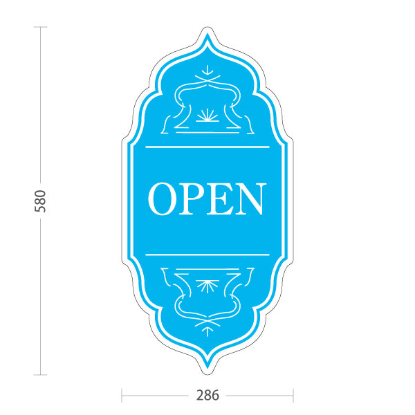 スタンド看板 ノーマルタイプ オープン OPEN おしゃれ エレガントデザイン ブルー 可愛い 店舗営業 店舗入口向け 屋外使用可 S-1099-12
