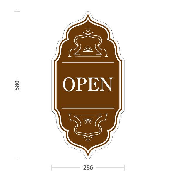 スタンド看板 ノーマルタイプ オープン OPEN おしゃれ エレガントデザイン ブラウン 可愛い 店舗営業 店舗入口向け 屋外使用可 S-1099-13