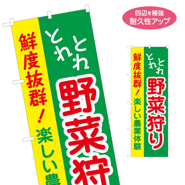 のぼり旗 野菜狩り 野菜収穫 農業体験 名入れ無料 S-1154-27