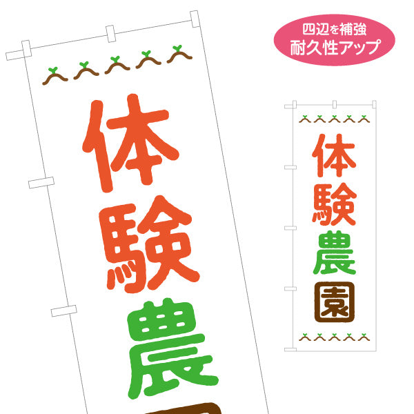 のぼり旗 体験農園(体験型農園・農業体験) 名入れ無料 S-166-86