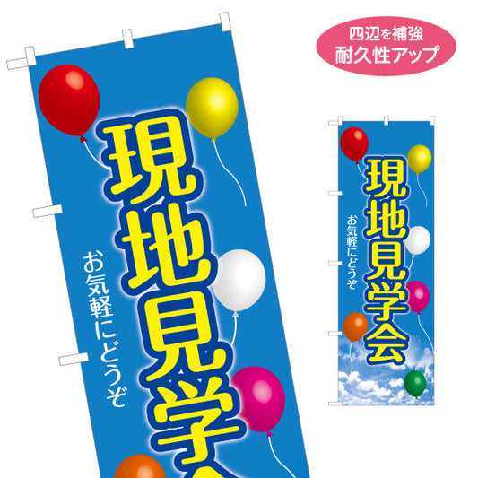 のぼり旗 現地見学会 住宅販売 住宅イベントPR向け 空と風船 名入れ無料 S-169-59