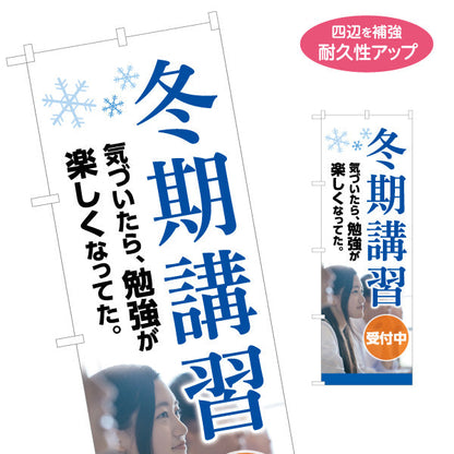 のぼり旗 冬期講習 学習塾 受付中 個人塾 新規開講  生徒募集PR向け 名入れ無料 S-171-135