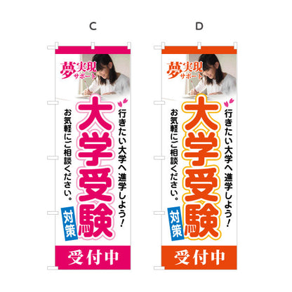 のぼり旗 大学受験 学習塾 個人塾 新規開講 生徒募集PR向け 選べるカラー 名入れ無料 S-171-49