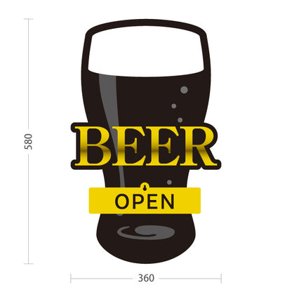 スタンド看板 表示切替プレート付タイプ ビール(生ビール・BEER) 王冠デザイン OPEN CLOSED おしゃれバー 屋台 店舗前向け 屋外使用可 S-30126-2