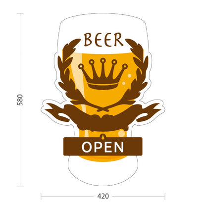 スタンド看板 表示切替プレート付タイプ ビール(生ビール・BEER) 王冠デザイン OPEN CLOSED おしゃれバー 屋台 店舗前向け 屋外使用可 S-30126-3