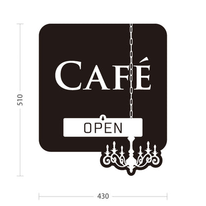 スタンド看板 表示切替プレート付タイプ カフェ(CAFE・COFFEE) シャンデリアデザイン ブラック OPEN CLOSED 店舗前向け アルミパネル製  屋外使用可 S-30156-14