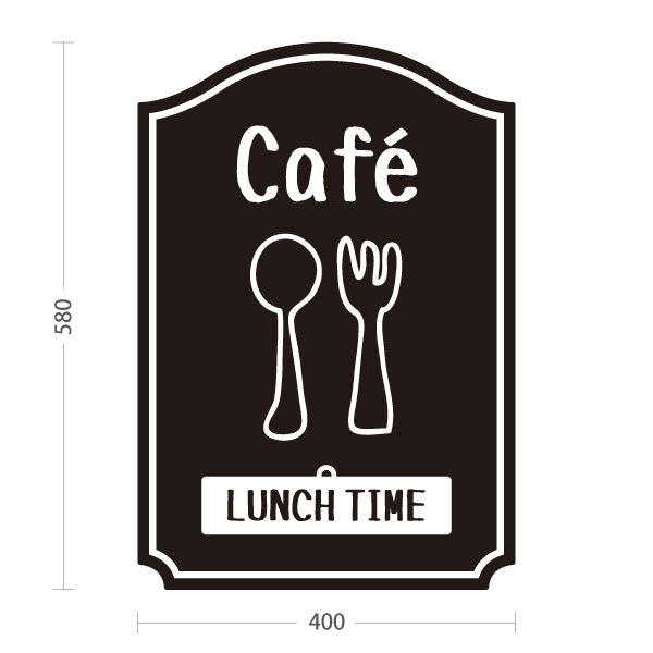 スタンド看板 表示切替プレート付タイプ カフェ(CAFE・COFFEE) ブラックデザイン LUNCH TIME WELCOME 店舗前向け アルミパネル製 屋外使用可 S-30156-1