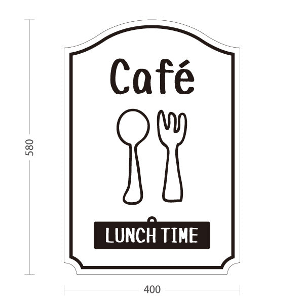 スタンド看板 表示切替プレート付タイプ カフェ(CAFE・COFFEE) ホワイトデザイン LUNCH TIME WELCOME 店舗前向け アルミパネル製 屋外使用可 S-30156-2
