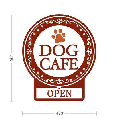 スタンド看板 表示切替プレート付タイプ ドッグカフェ(DOG CAFE) サークルデザイン OPEN CLOSE 店舗前向け アルミパネル製 屋外使用可 S-30156-7