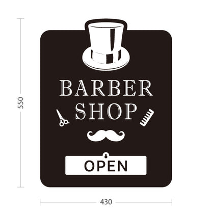 スタンド看板 表示切替プレート付タイプ BARBER SHOP 帽子＆ヒゲのモノクロデザイン OPEN・CLOSED 理容室・バーバーショップPR向け 屋外使用可 S-3032-3