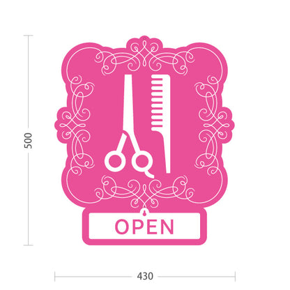 スタンド看板 表示切替プレート付タイプ 美容室 OPEN CLOSED クラシック額縁デザイン ピンク 店舗前PRに最適 屋外使用可 S-3033-4