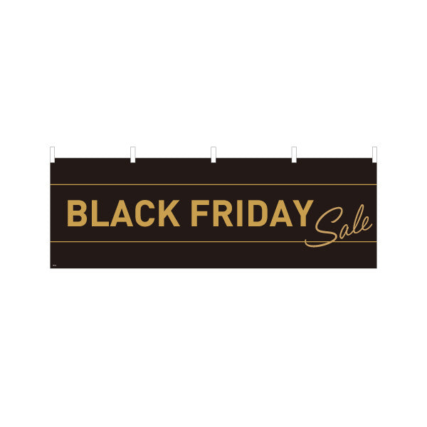 横断幕 Black Friday ブラック×ゴールド風のシンプル高級デザイン Black Friday販促向け 店舗前・集客PR向け テトロンポンジ ターポリン素材 S-495-41