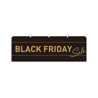 横断幕 Black Friday ブラック×ゴールド風のシンプル高級デザイン Black Friday販促向け 店舗前・集客PR向け テトロンポンジ ターポリン素材 S-495-41