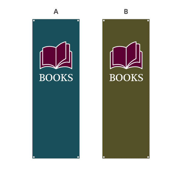 バナー幕 BOOKS（本） シンプルアイコンデザイン 書店・ブックショップ向け 選べるカラー ターポリン素材 S-9273-17