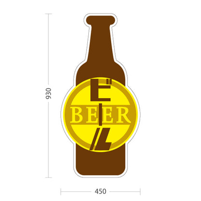 スタンド看板 トールタイプ ビール(生ビール・BEER) ビン型デザイン クラシックスタイル 大きめサイズ バー 居酒屋 店舗前向け 屋外使用可 S-T-10126-1
