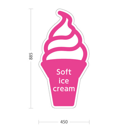 スタンド看板 トールタイプ Soft ice cream ソフトクリーム ピンク ポップでかわいい看板 カフェ 屋台 スイーツショップ向け 屋外使用可 S-T-10129-4