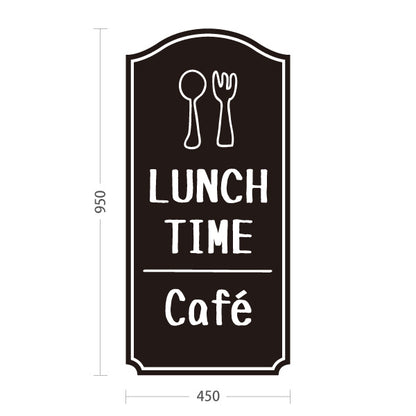 スタンド看板 トールタイプ ランチタイム(LUNCH TIME) カフェ ブラックデザイン 店舗前向け アルミパネル製 片面・両面選択可 屋外使用可 S-T-10156-1