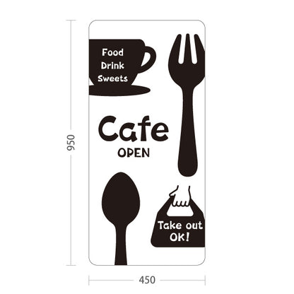 スタンド看板 トールタイプ カフェ(CAFE・COFFEE) ホワイトデザイン OPEN テイクアウト可 店舗前向け アルミパネル製 片面・両面選択可 屋外使用可 S-T-10156-3