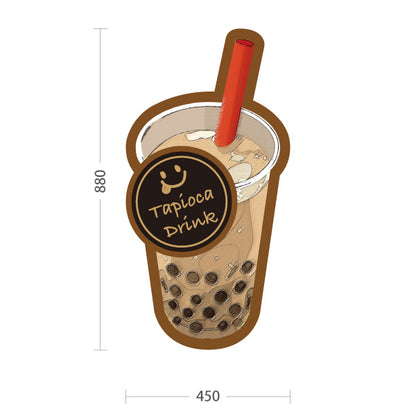 スタンド看板 トールタイプ タピオカドリンク(Tapioca drink) コク深い黒糖風味 甘さ広がる 茶デザイン 屋台・イベント・カフェ向け 屋外使用可 S-T-10159-3
