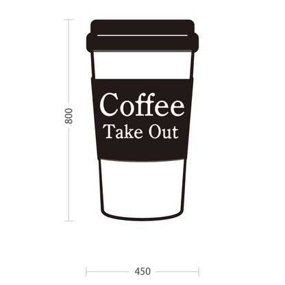 スタンド看板 トールタイプ Coffee Take Out シンプル黒白カップデザイン トールタイプ 店舗前・テイクアウト向け 屋外使用可 S-T-10165-3